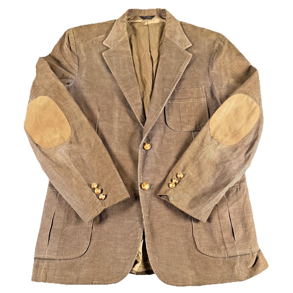 Vintage Levi's Panatela Sport Coat Mens 42L Brown Corduroy Suede Elbow Patches